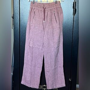 Athleta Cabo Linen Wide Leg Pant Tawny Rose/Orchard Pink